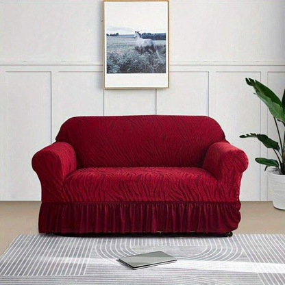 Zebra Velvet Turkish Sofa Cover - Maroon