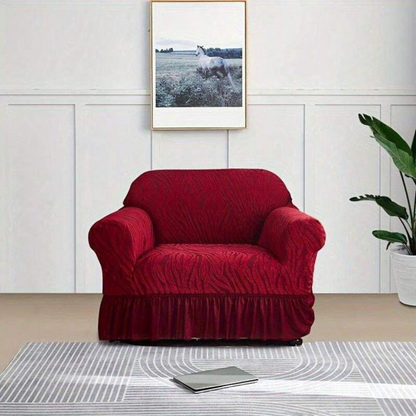 Zebra Velvet Turkish Sofa Cover - Maroon